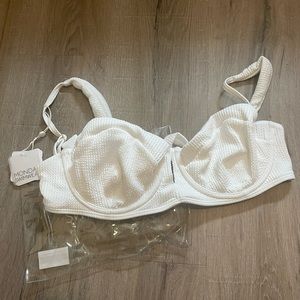 Monday swimwear. Clovelly top . White sand crinkle. Size V. NEW WITH TAGS
